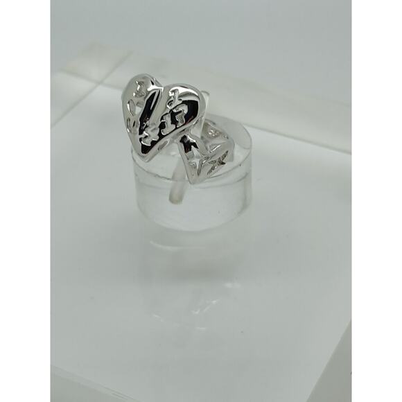 Vintage Estate Jewelry .925 Thailand Sterling Silver Ring Size 5.5 I LOVE YOU - Picture 4 of 16